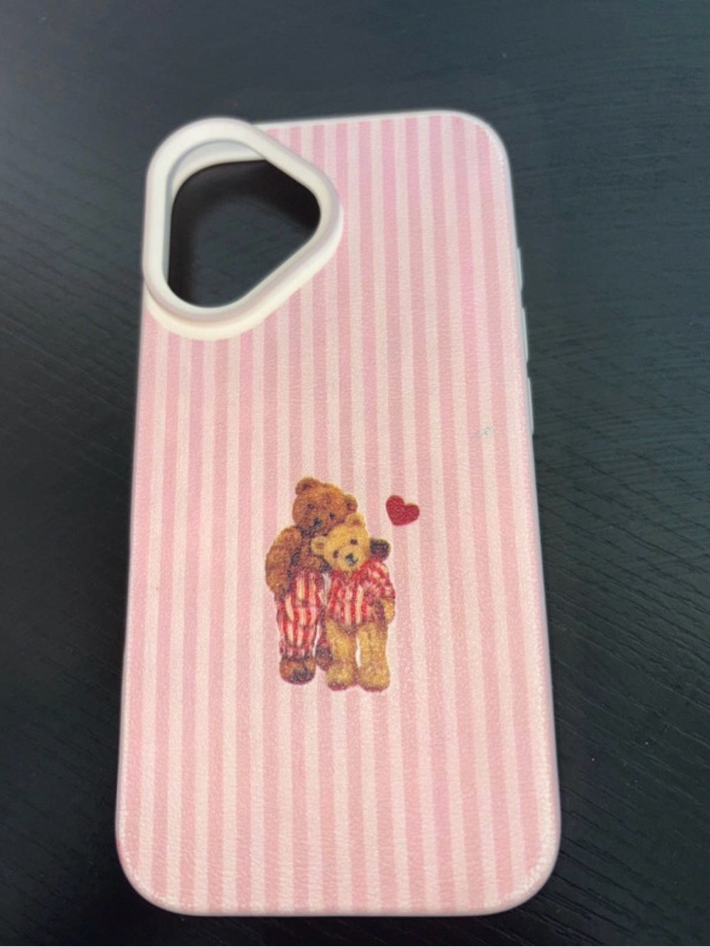 Kids Pink Teddy Stripe Phone Case - Unbranded